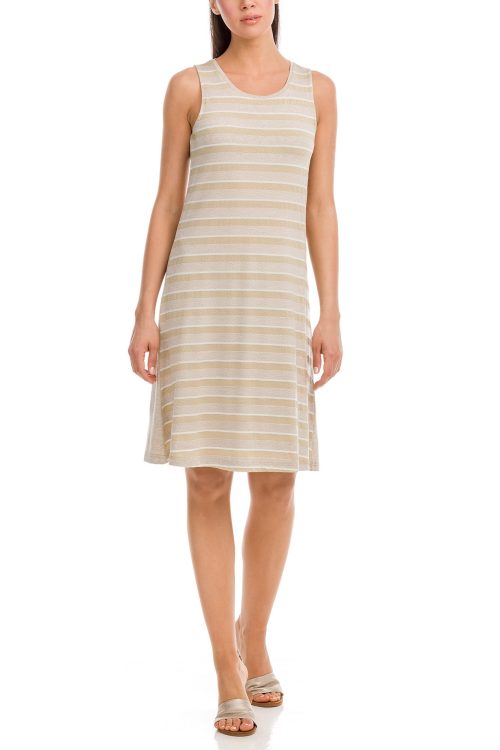 Golden Striped Beach Dress - Image 1