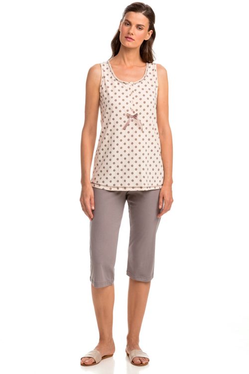 Sleeveless Polka Dot Pyjamas - Image 1