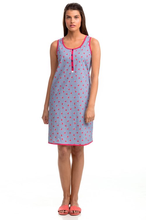 Sleeveless Nightgown with Buttons - Image 1