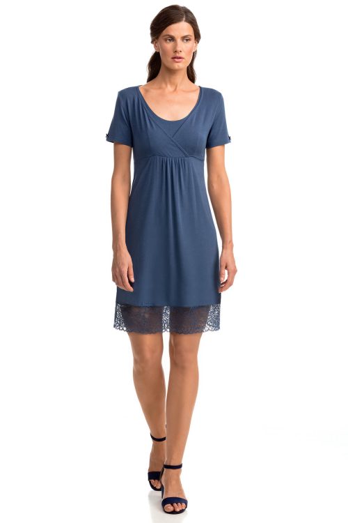 Nursing Nightgown with Lace Details - Image 1