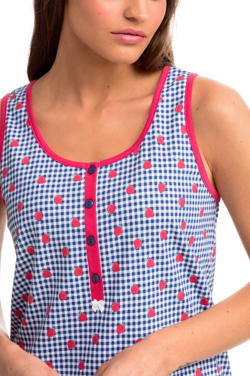 Sleeveless Nightgown with Buttons - Image 2