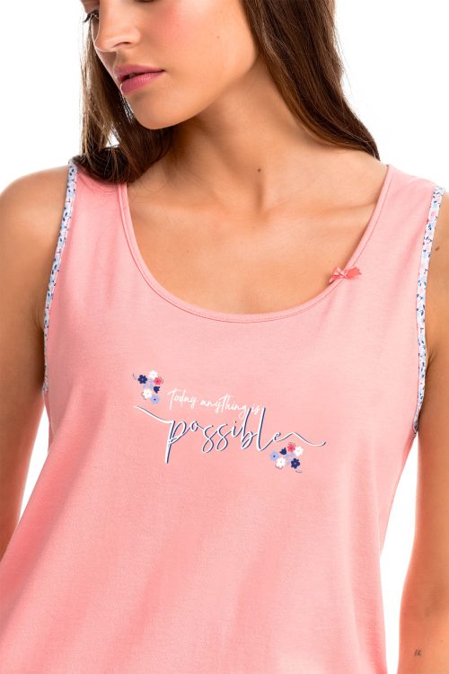 Пижама с принт без ръкави - Image 2