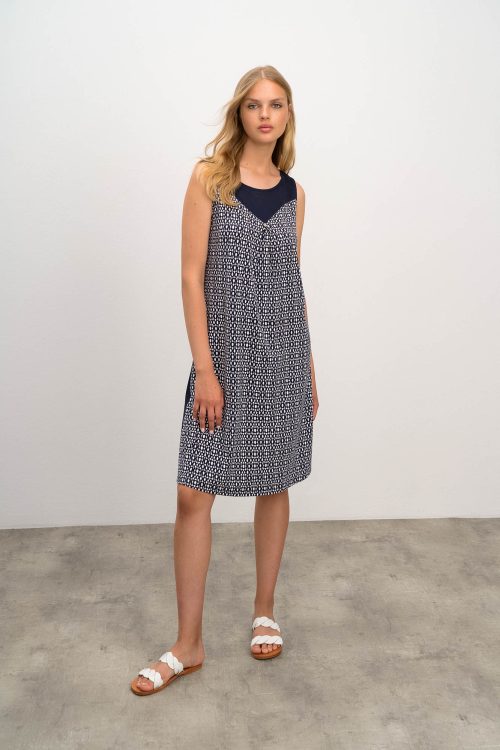 Printed Sleeveless Dress - Image 1