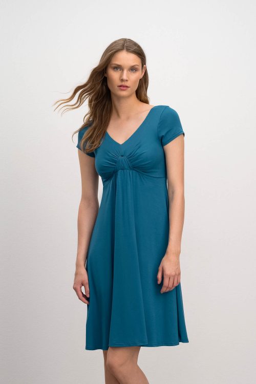 Printed Dress with Short Sleeves - Image 1