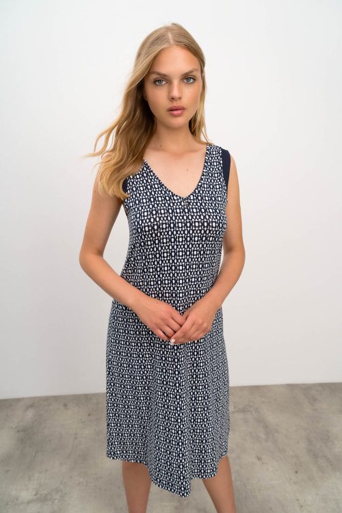 Printed Sleeveless Dress - Image 1