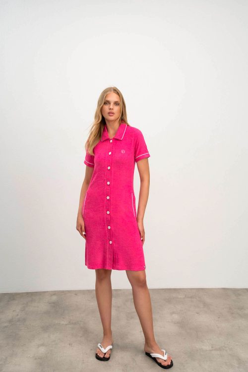 Plain Buttoned Dress - Image 1