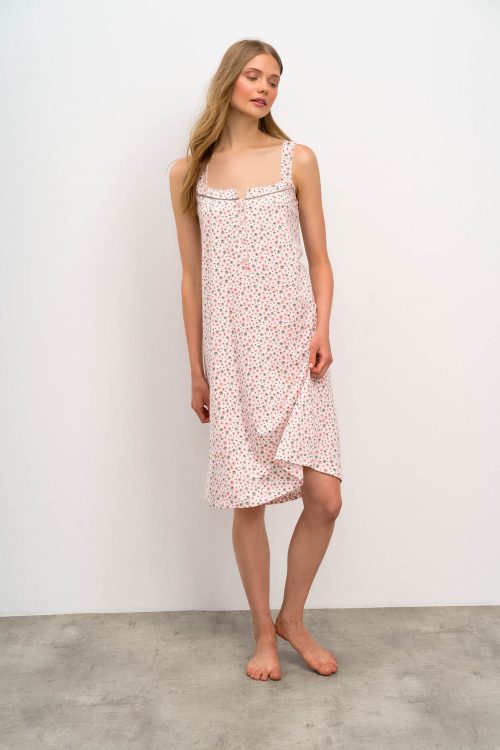 Sleeveless Printed Nightgown - Image 1