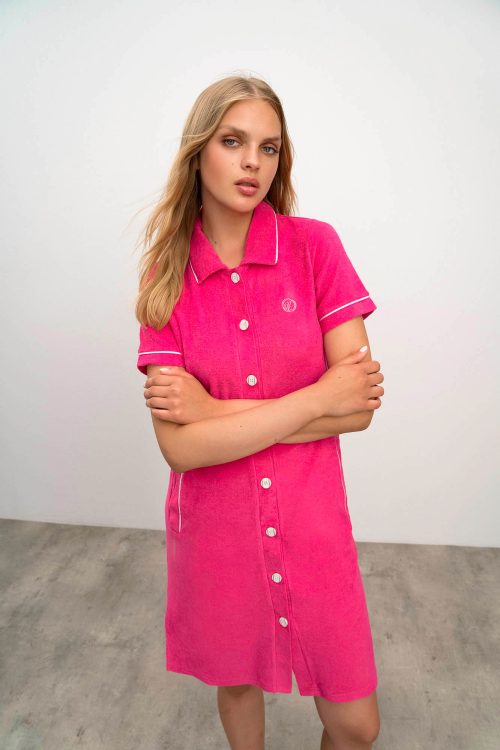 Plain Buttoned Dress - Image 4