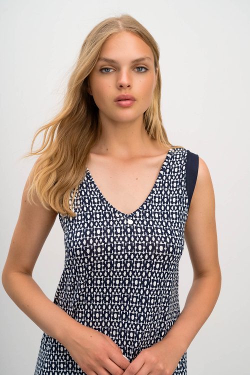 Printed Sleeveless Dress - Image 3