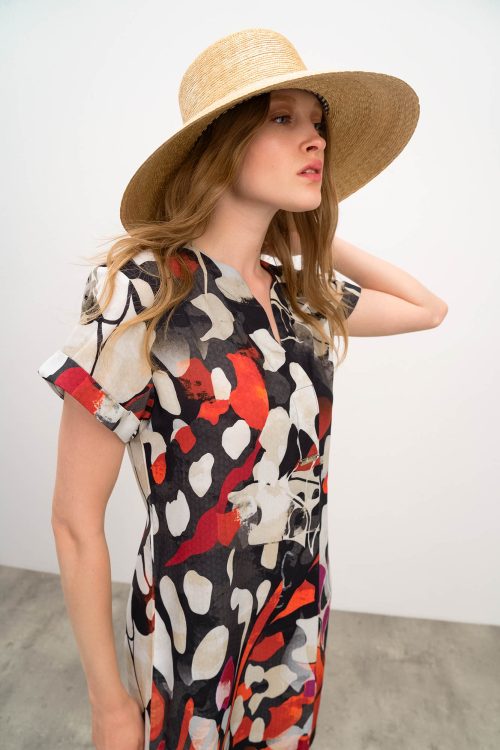 Печатан кафтан с къс ръкав - Image 3