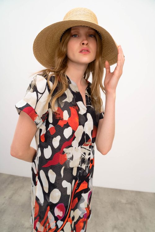 Печатан кафтан с къс ръкав - Image 4