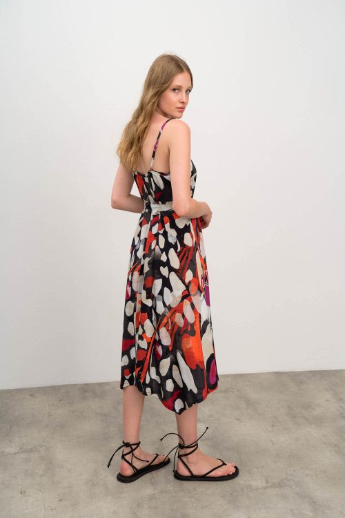 Printed Dress with Straps - Image 4