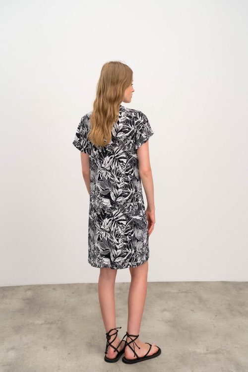 Printed Dress  with Short Sleeves - Image 5
