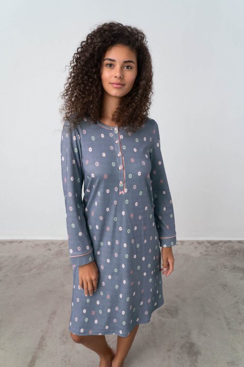 Nightgown with Button Placket - Image 2