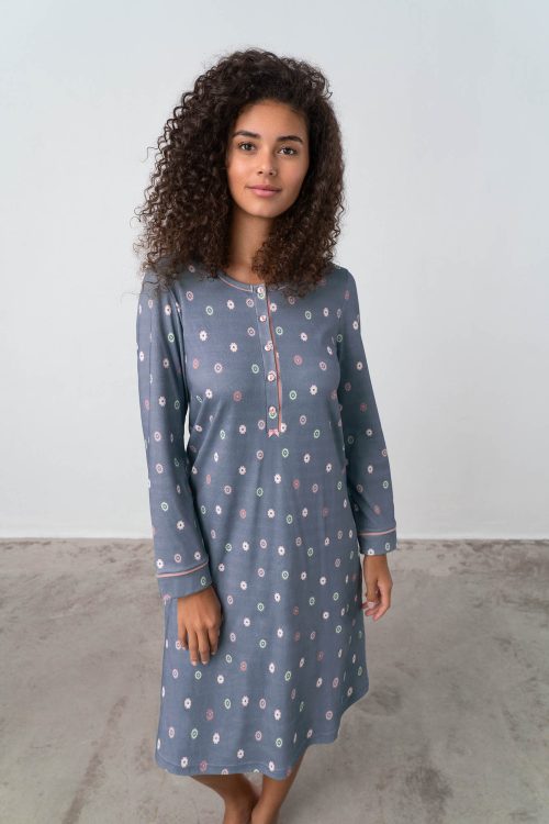 Nightgown with Button Placket - Image 1