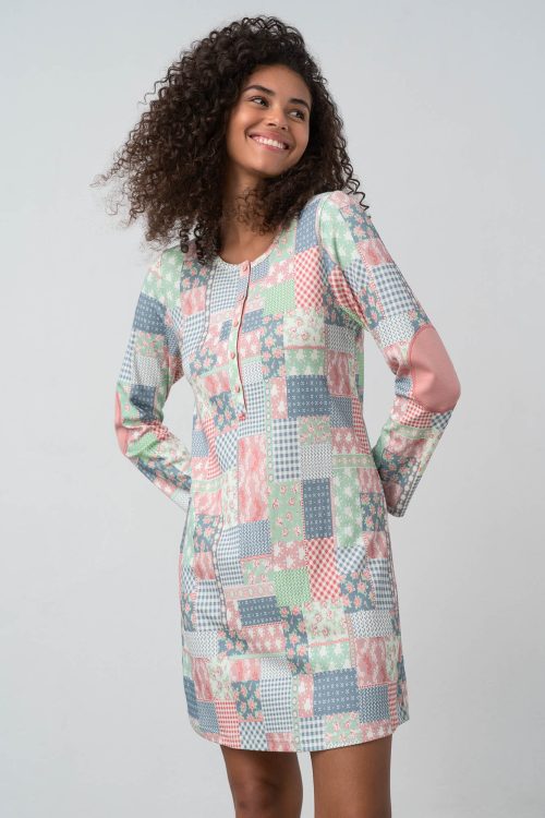 Nightgown with Button Placket - Image 1