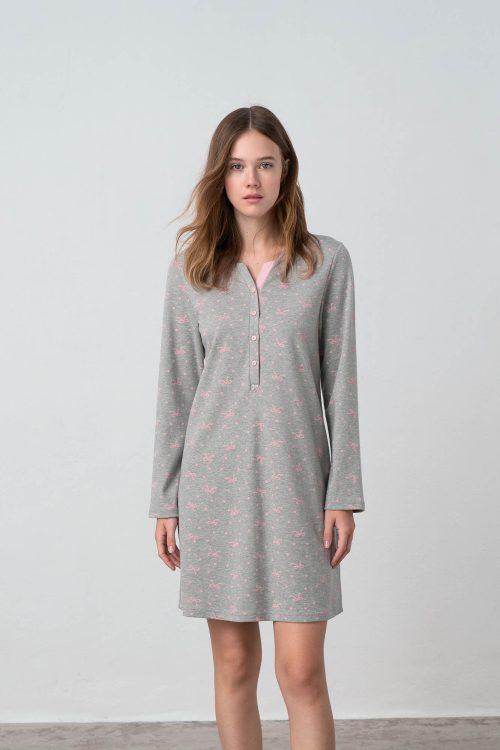 Nightgown with Button Placket - Image 1
