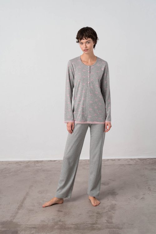 Pyjamas with Button Placket - Image 1
