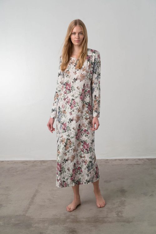 Long Floral Nightgown - Image 1