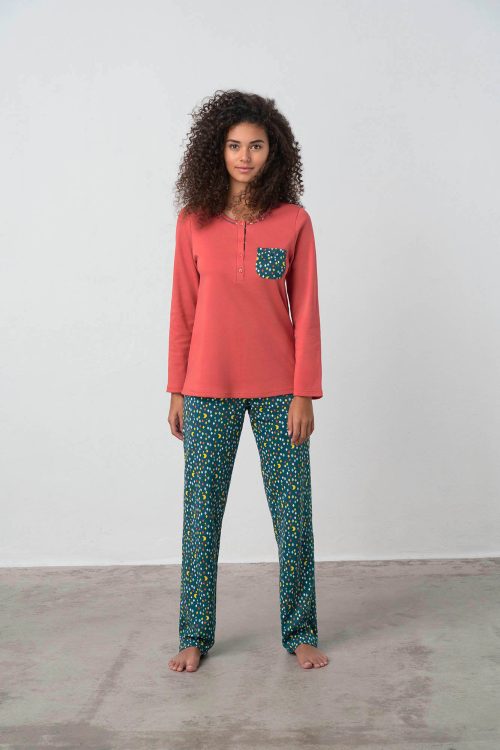 Pyjamas with Button Placket - Image 1