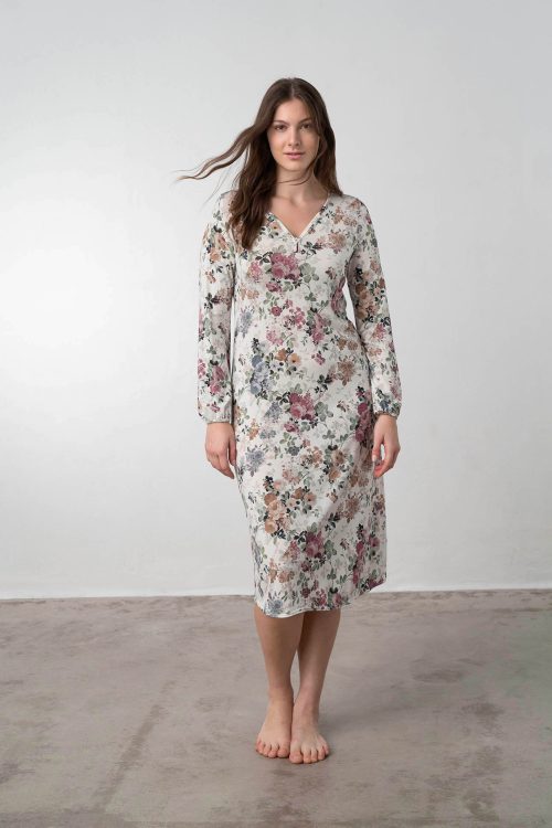 Nightgown with Button Placket - Image 1