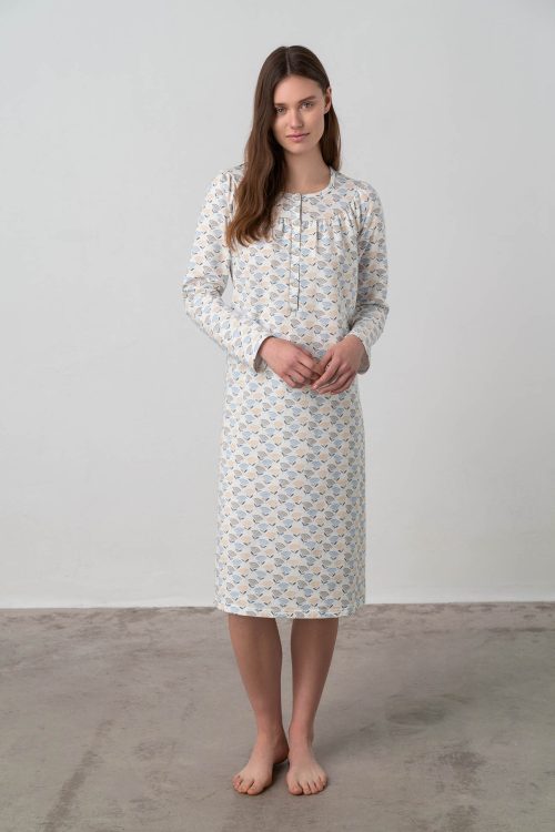 Nightgown with Button Placket - Image 1