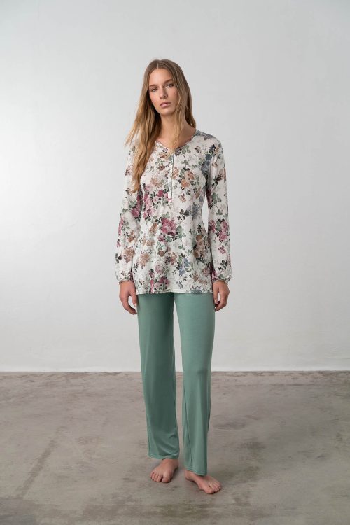 Pyjamas with Button Placket - Image 1
