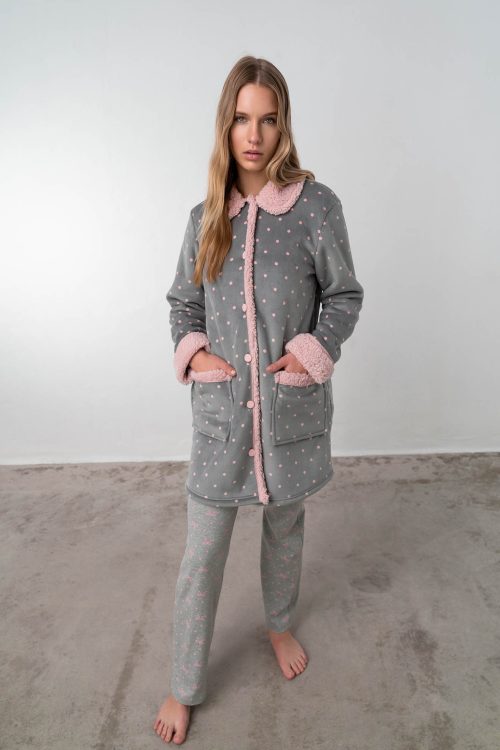 Printed Buttoned Robe - Image 1