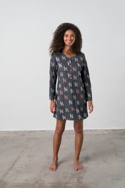 Nightgown with Button Placket - Image 2