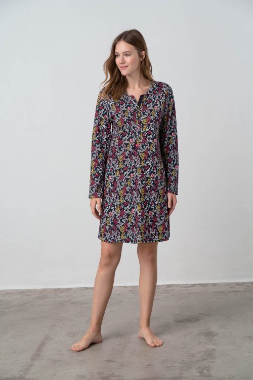 Nightgown with Button Placket - Image 2