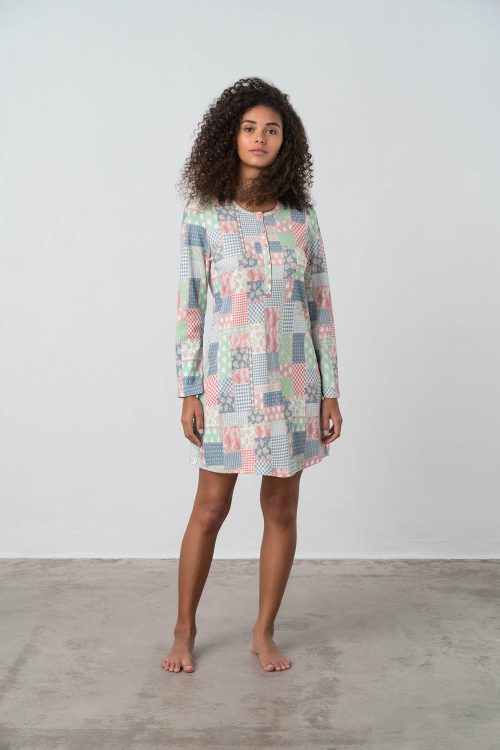 Nightgown with Button Placket - Image 2