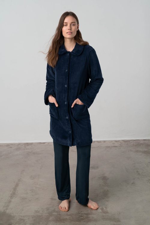 Plain Buttoned Robe - Image 2