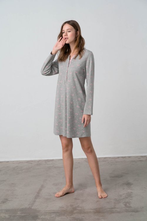 Nightgown with Button Placket - Image 2