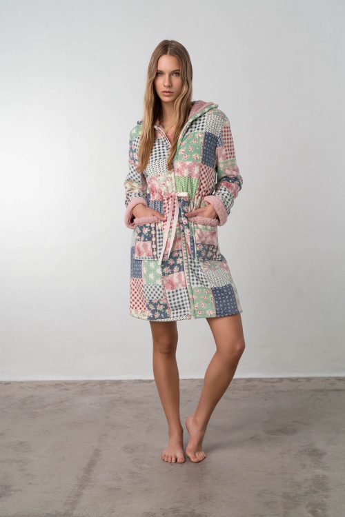 Printed Robe with Zipper - Image 2