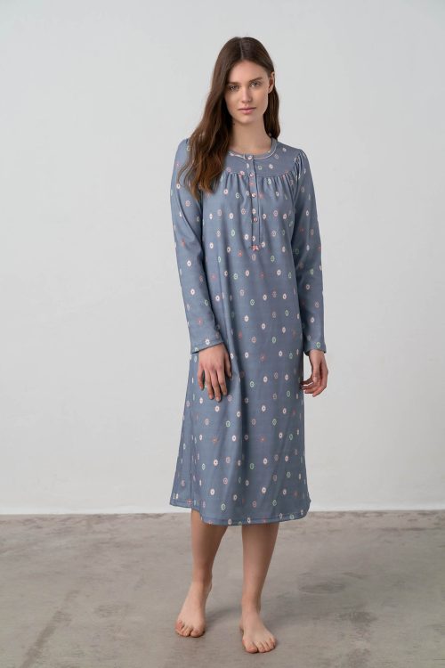 Nightgown with Button Placket - Image 2