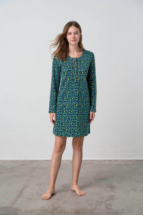 Nightgown with Button Placket - Image 2