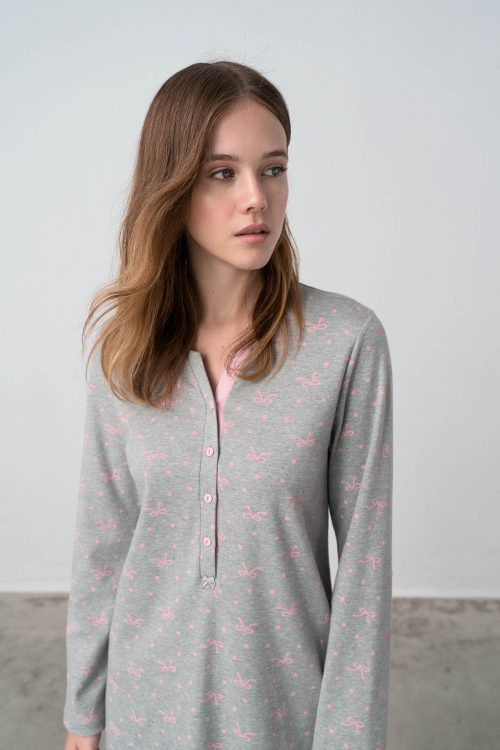 Nightgown with Button Placket - Image 3
