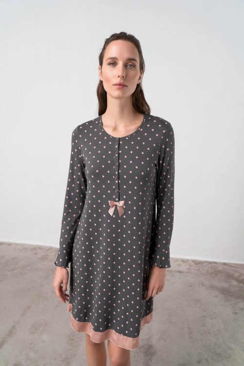 Nightgown with Button Placket - Image 3