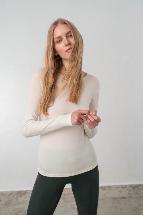 Long Sleeve Plain Blouse - Image 3
