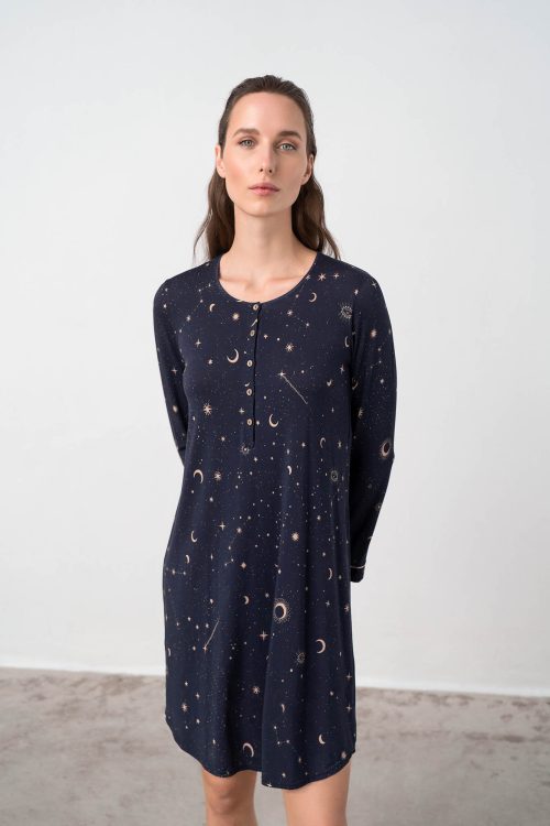 Nightgown with Button Placket - Image 3