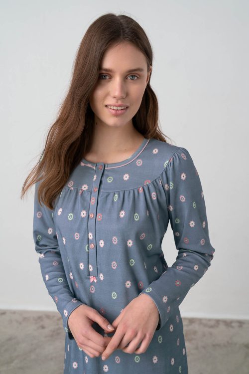 Nightgown with Button Placket - Image 3