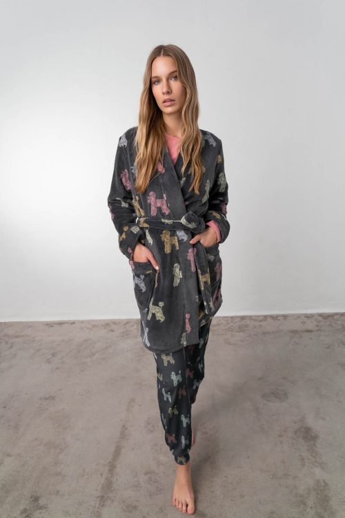 Printed Long Robe - Image 3