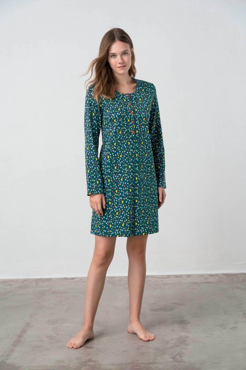 Nightgown with Button Placket - Image 3