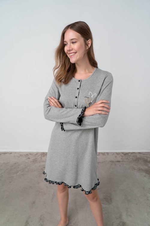 Nightgown with Button Placket - Image 3