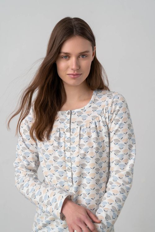 Nightgown with Button Placket - Image 3