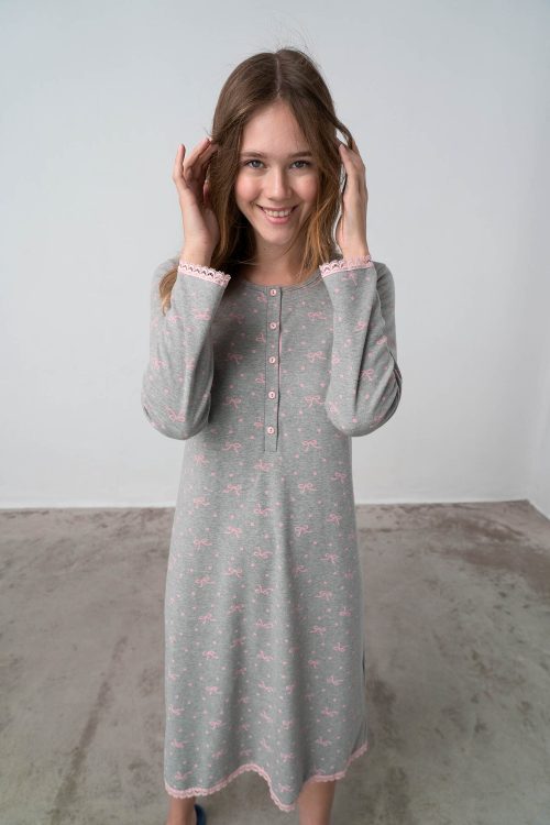 Nightgown with Button Placket - Image 4