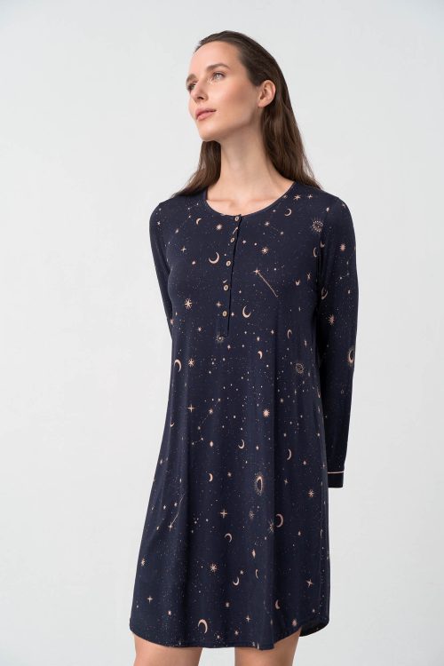 Nightgown with Button Placket - Image 4