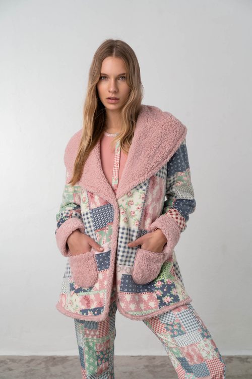 Printed Buttoned Robe - Image 4