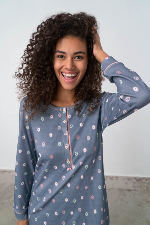 Nightgown with Button Placket - Image 3