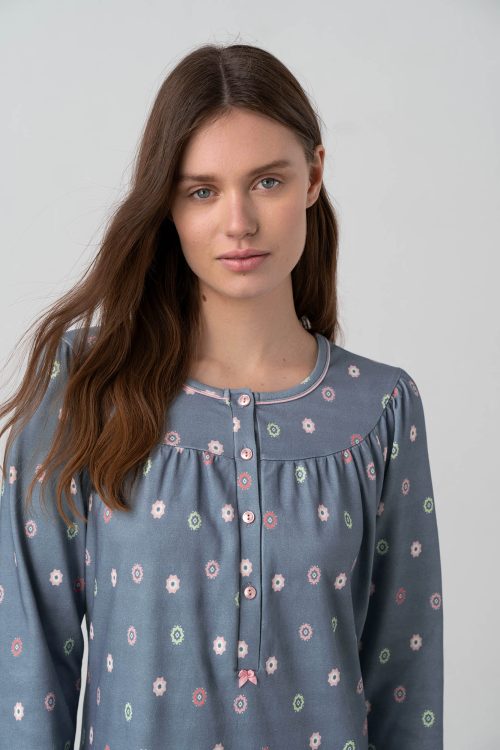 Nightgown with Button Placket - Image 4